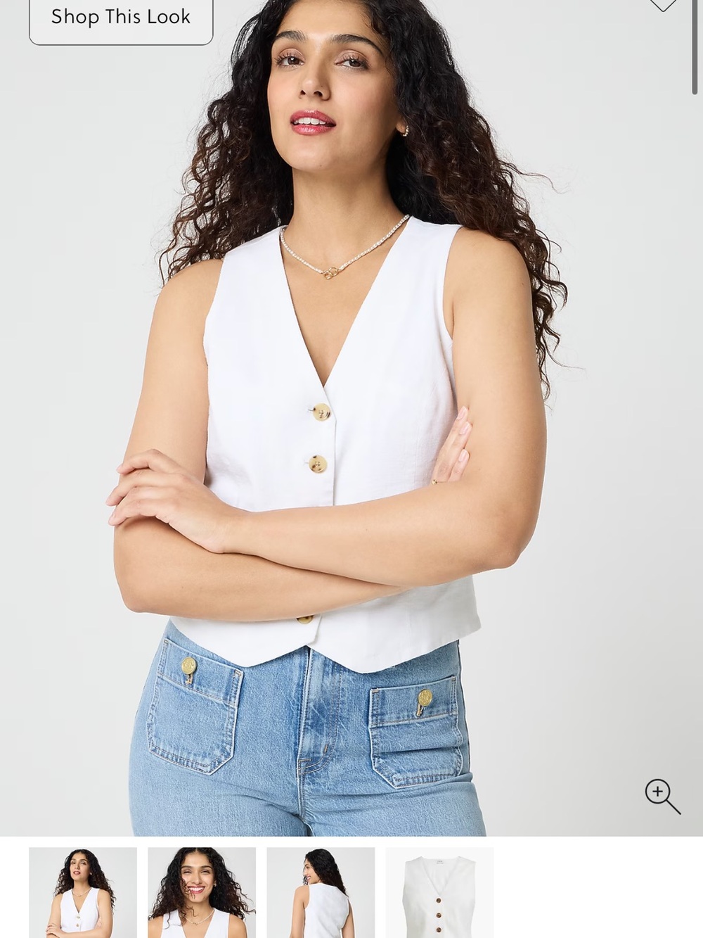 J. Crew White Sleeveless V-Neck Button Front Camisole